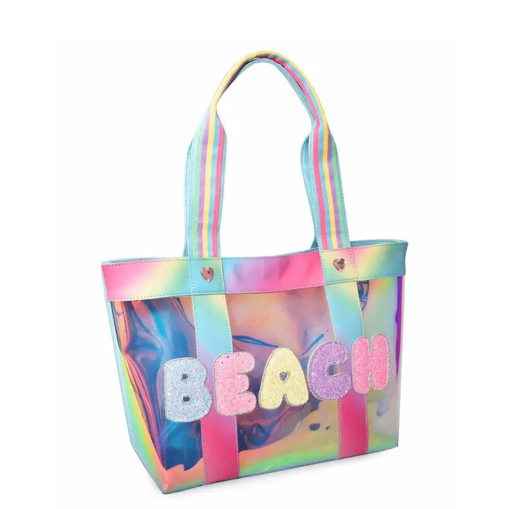OMG Accessories 'beach' Glazed Clear Tote Bag