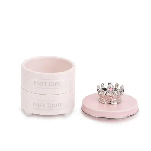 Demdaco Pink First Tooth & Curl Keepsake Box