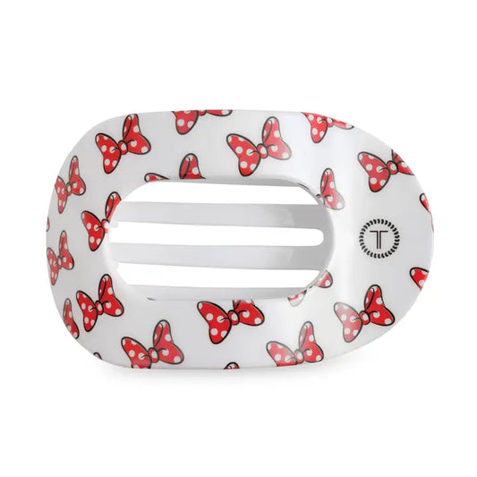 Teleties Flat Round Hair Clip | Medium | Minnie Mouse Loves Her Bows!