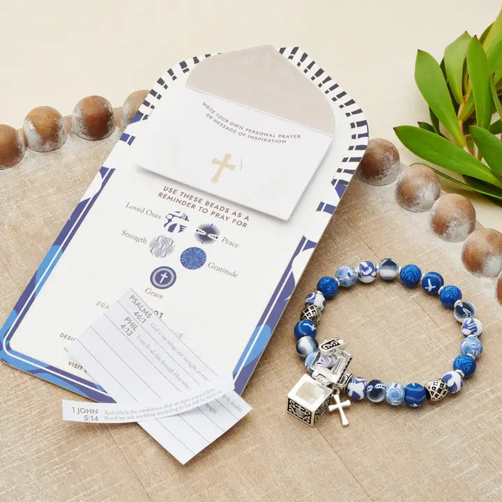 Jilzarah Blue Prayer Bracelet