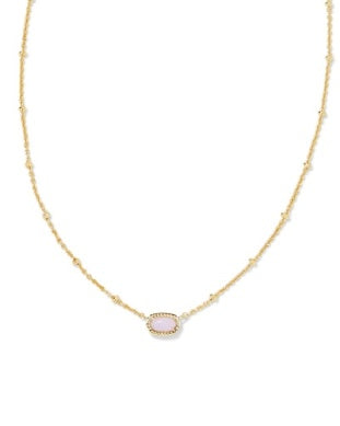 KENDRA SCOTT MINI ELISA SATELLITE SHORT PENDANT NECKLACE GOLD PINK OPALITE CRYSTAL