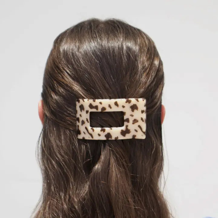 Teleties Flat Rectangle Hair Clip | Small | Blonde Tortoise