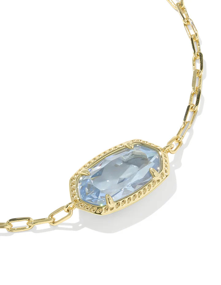 KENDRA SCOTT ELAINA LUXE CHAIN BRACELET GOLD LIGHT BLUE CZ