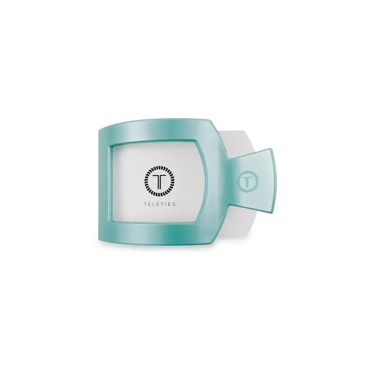 Teleties Square Flat Hair Clip | Small | Totally Turquoise