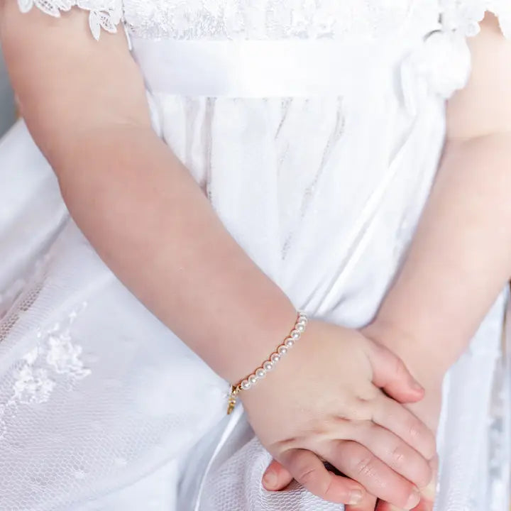 Cherished Moments Kids 14K Gold-Plated Pearl Baby Bracelet Children's Jewelry