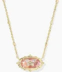 KENDRA SCOTT DOLLY PARTON ELISA BUTTERFLY SHORT PENDANT NECKLACE GOLD LIGHT PINK IRIDESCENT ABALONE
