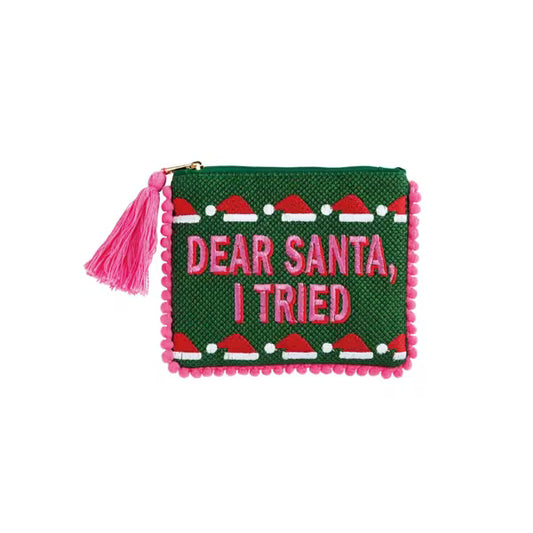 MUD PIE DEAR SANTA POM POUCH