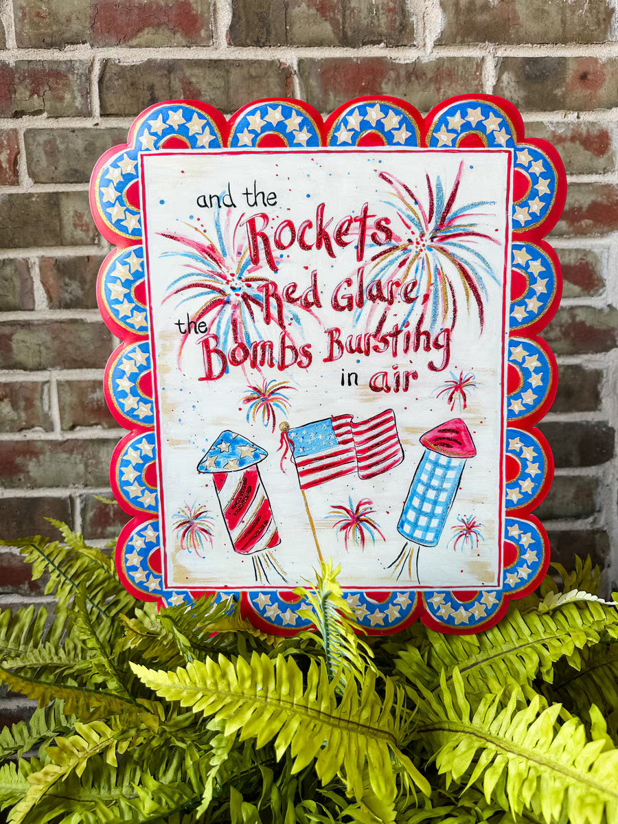 The Round Top Collection Rockets Red Glare Scalloped Sign