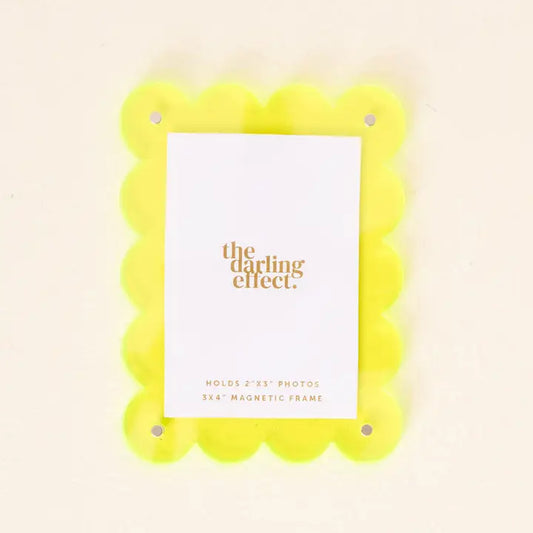 The Darling Effect Mini Acrylic Picture Frame Magnet-Neon Yellow