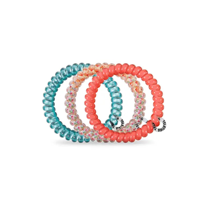 Teleties Spiral Hair Coils | Small | Coral Craze Hair Ties