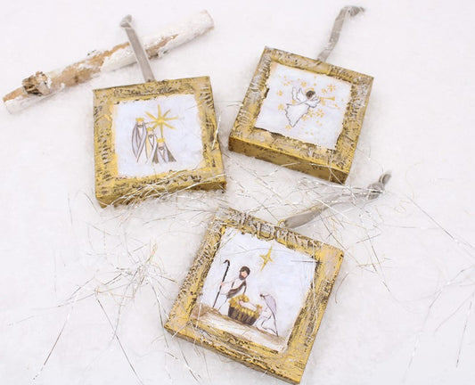Trade Cie Handpainted Canvas Nativity Ornament