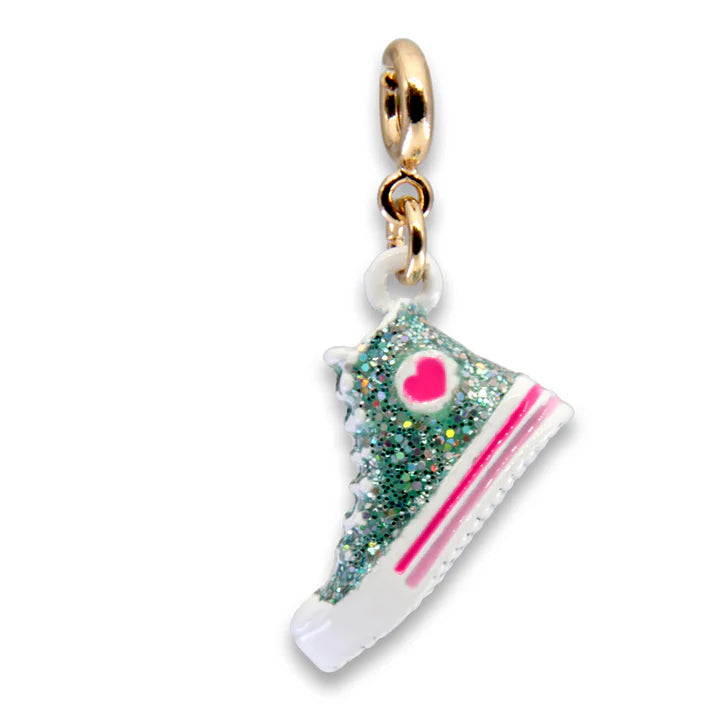 Charm It! Gold Glitter High Top Sneaker Charm