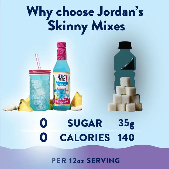 Jordan's Skinny Mixes Sugar Free Mermaid Hydration Syrup with Electrolytes 375 Ml