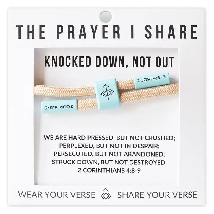 THE PRAYER I SHARE Knocked Down, Not Out Christian Cord Bracelet