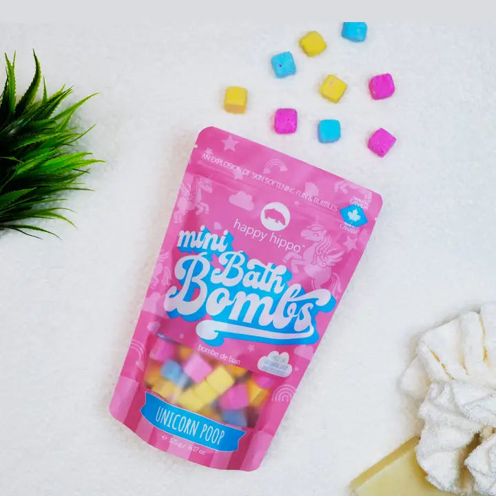 Happy Hippo Bath Unicorn Poop - Mini Bath Bombs- Gift Bag