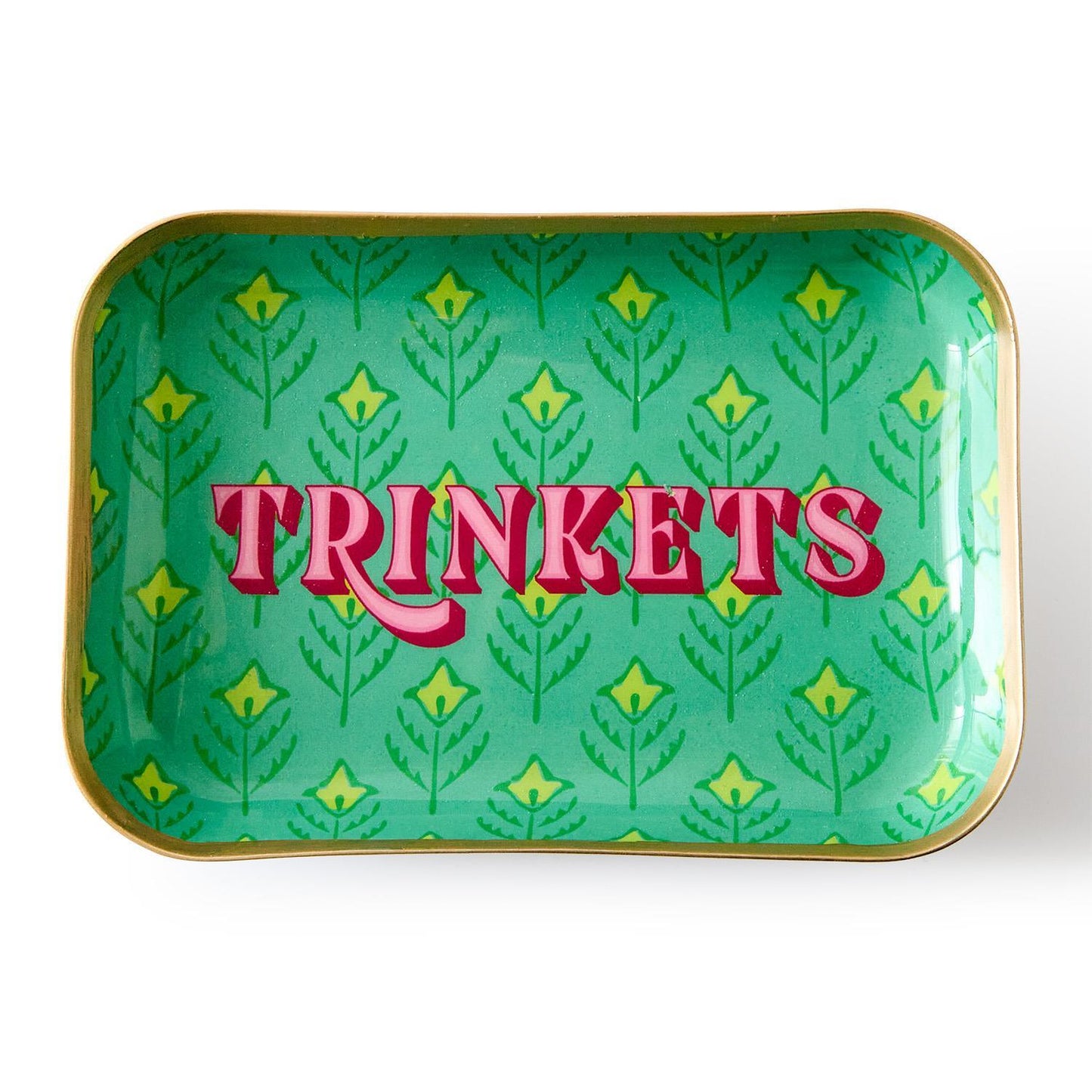 TWO'S COMPANY METAL TRINKET TRAYS WITH SAYINGS