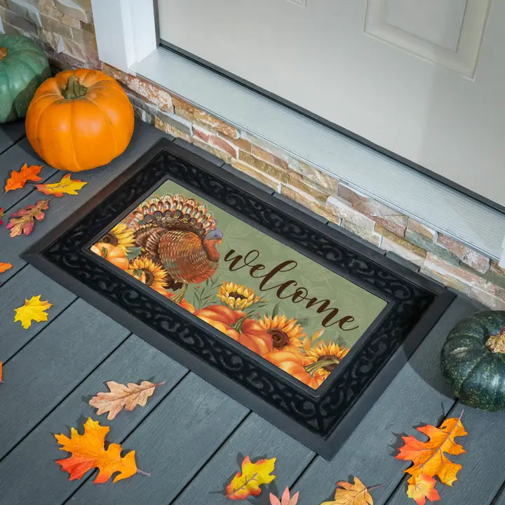 Evergreen Enterprises Grateful Gatherings Turkey Flocked Coir Sassafras Switch Mat