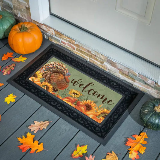 Evergreen Enterprises Grateful Gatherings Turkey Flocked Coir Sassafras Switch Mat