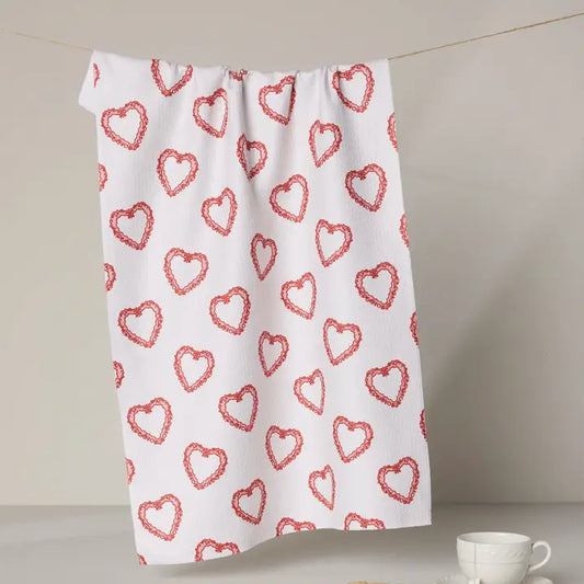 Geometry Soft Heart Tea Towel