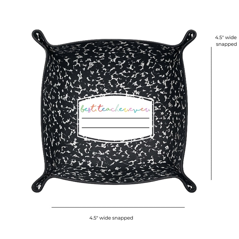 Aspen Lane Best Teacher Ever| Leather Tray-Black Composition
