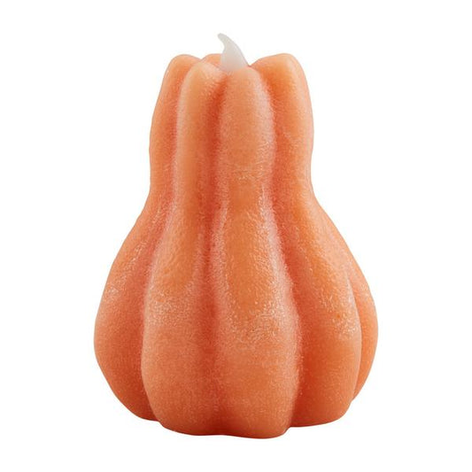 MUD PIE LIGHT ORANGE PUMPKIN FLAMELESS CANDLE