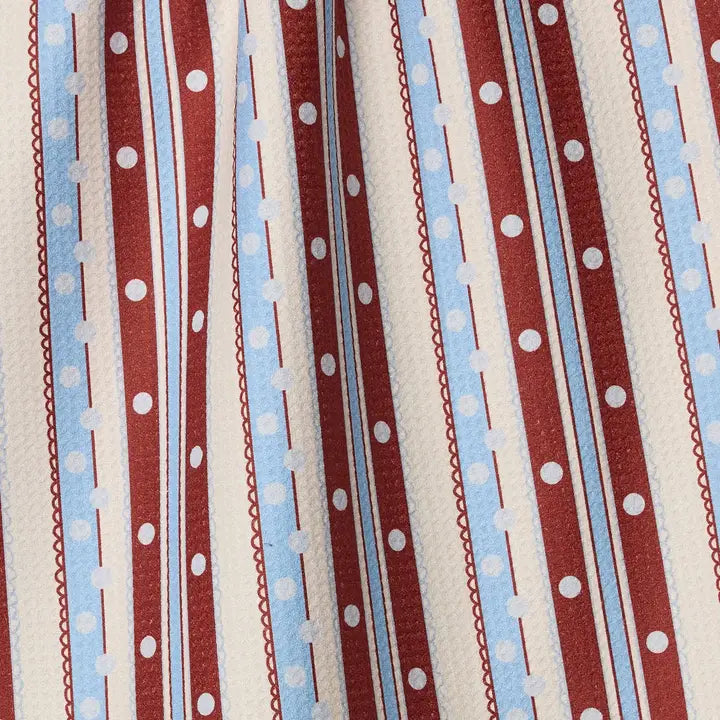 Geometry Blue Skies Stripes Tea Towel