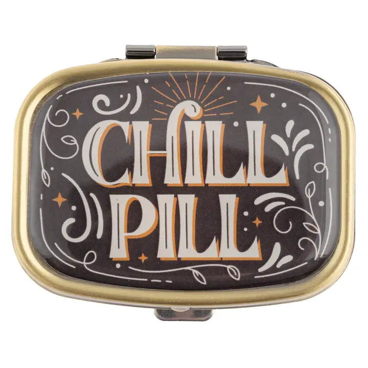 Karma Small Metal Pill Case-Chill Pill Black