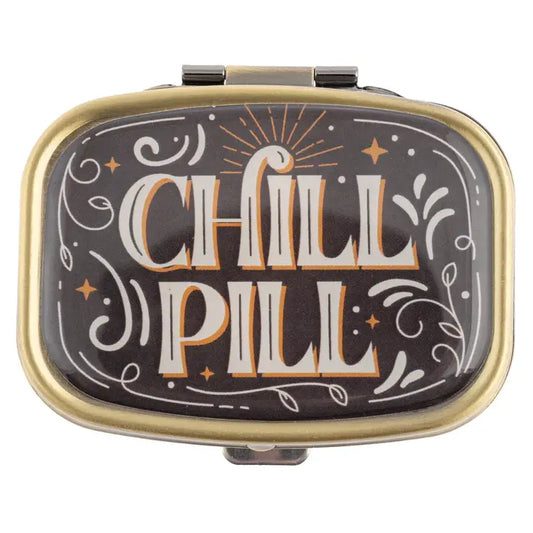 Karma Small Metal Pill Case-Chill Pill Black