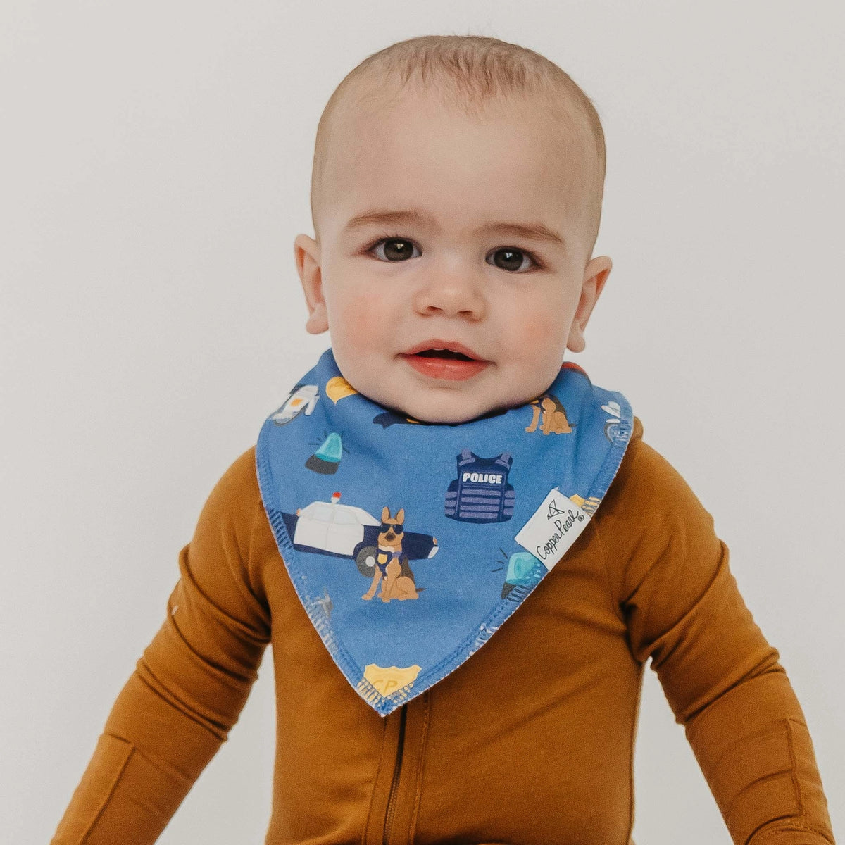 Copper Pearl 4 Pack Baby Bandana Bibs - Police Officer
