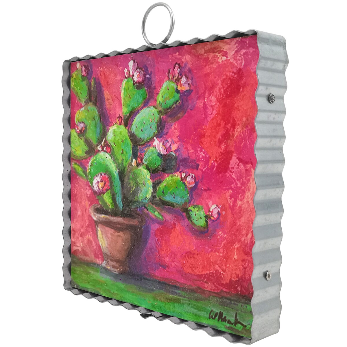 The Round Top Collection Mini Art Pink Potted Cactus
