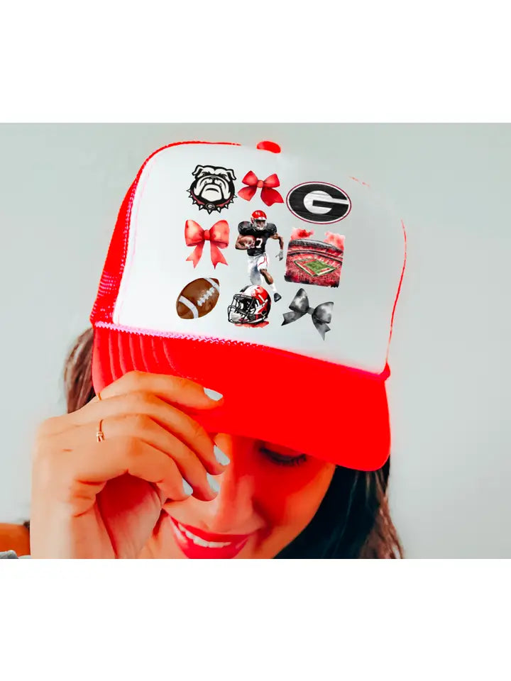 Georgia Bulldogs Football Coquette Trucker Hat
