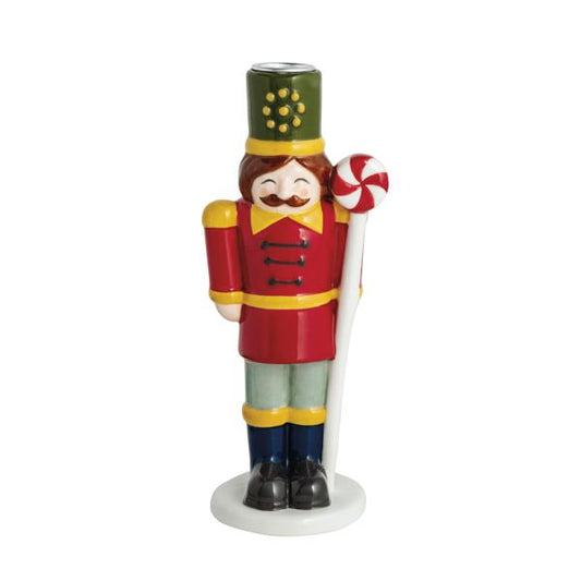 MUD PIE RED NUTCRACKER TAPER HOLDER