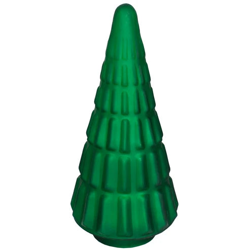 Christmas Tree Geo Dimple 5"W X 12"H Emerald Matte