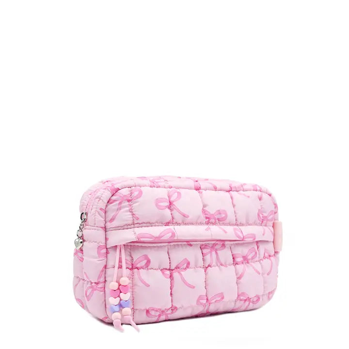 OMG Accessories Quilted Scrunchies Bow Printed Pouch