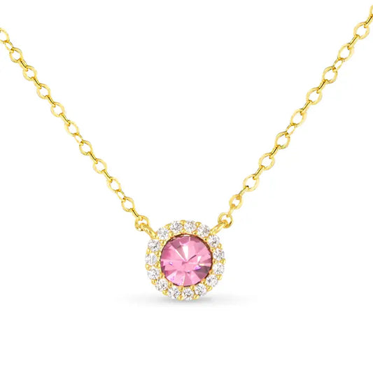 Amanda Blu Gold Halo Necklace-Pink