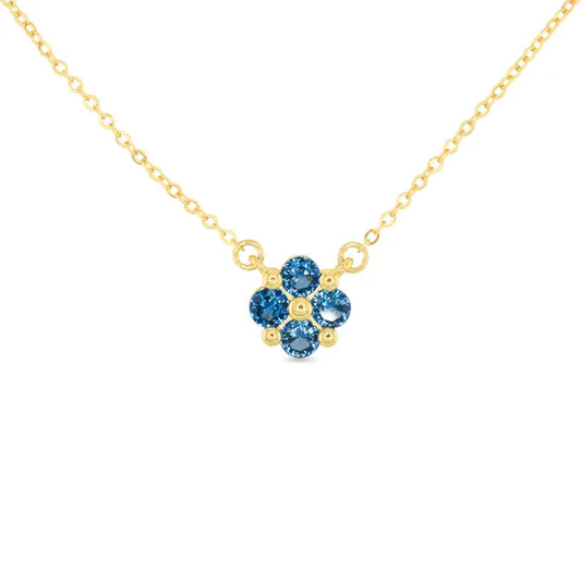 Amanda Blu Gold Cz Blue Clover Necklace