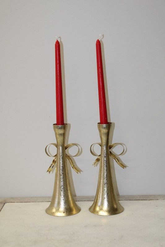 Trade Cie Gold Metal Bow Taper Holders