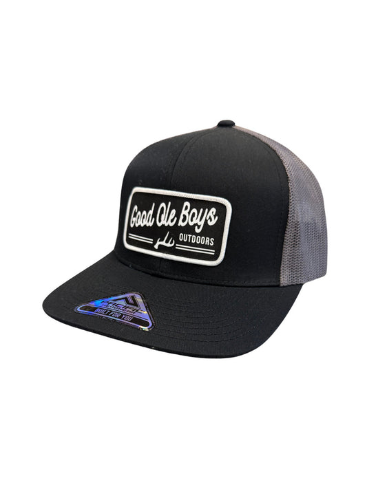 GOOD OLE BOYS OUTDOORS ANTLER PATCH HAT BLACK/CHARCOAL