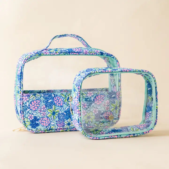 The Darling Effect Clearly Chic Cosmetic Bag Set-Coastal Cove