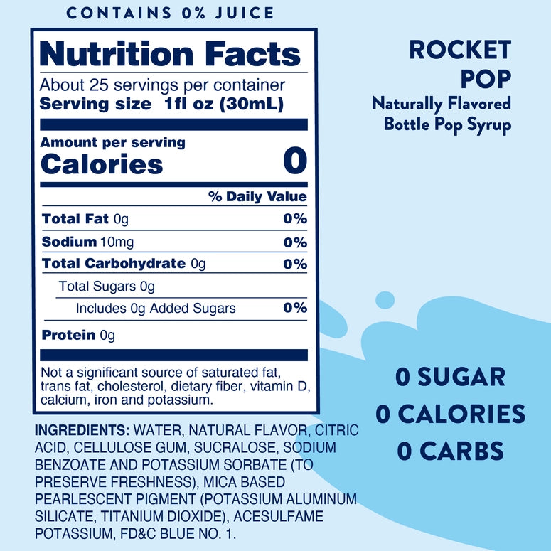 Jordan's Skinny Mixes Sugar Free Rocket Pop Syrup - Lto