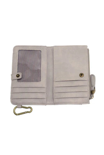 JOY SUSAN Grey Bobbie Bifold Wallet with Carabiner