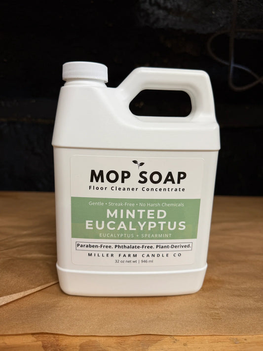 Miller Farm Candle Co Mop Soap | 32 oz Concentrated Floor Cleaner | Floor Cleaning Solution-Minted Eucalyptus