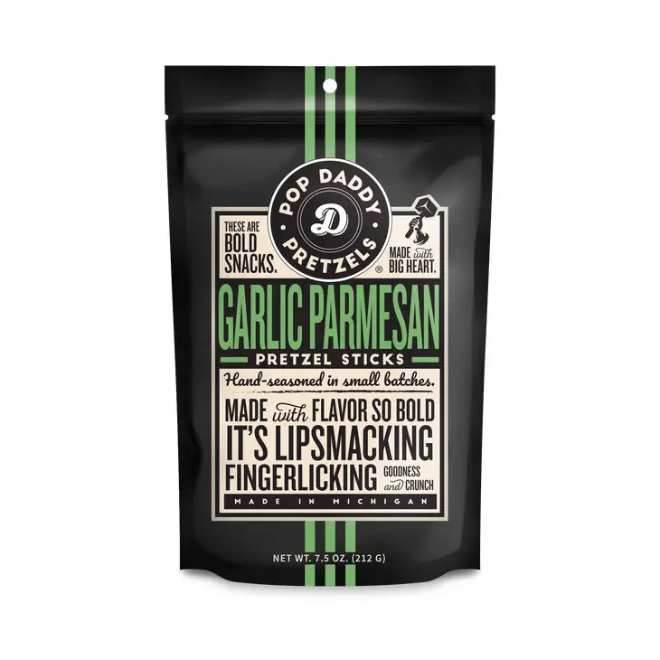 Pop Daddy – Garlic Parmesan Seasoned Pretzels 7.5oz
