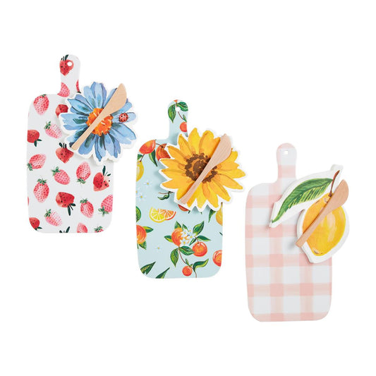 MUD PIE FRUITY FLORAL BOARD & NAPKIN SETS