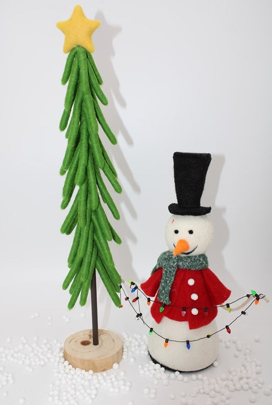 Trade Cie 19" Green Felt Tree with Yellow Star