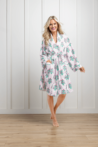 MUD PIE DAHLIA BLOCK PRINT ROBE