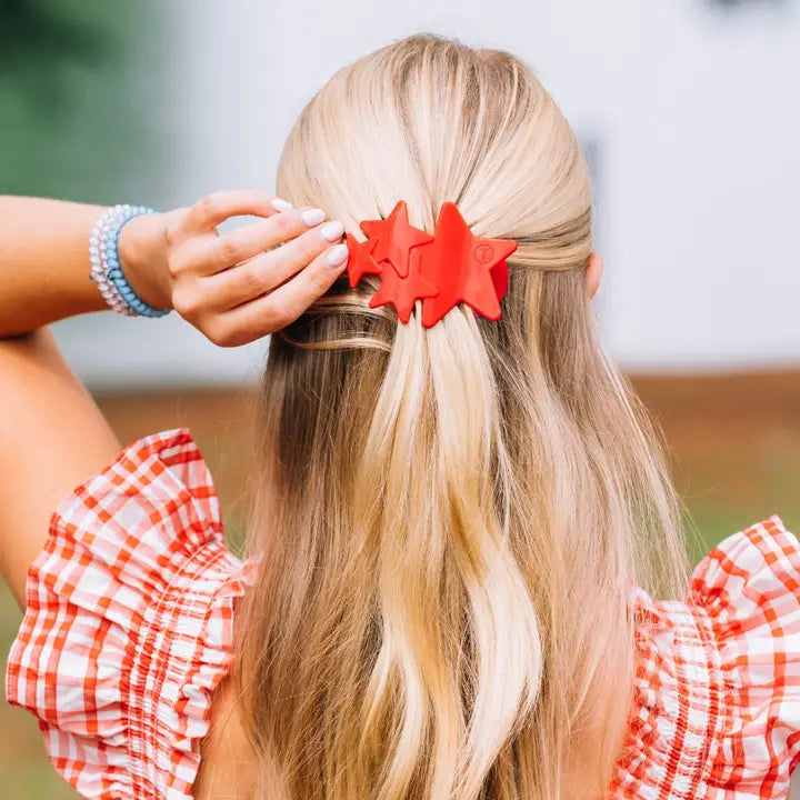 Teleties Flat Hair Clip | Medium | Red Shooting Star