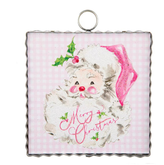 The Round Top Collection Mini Pink Santa Print