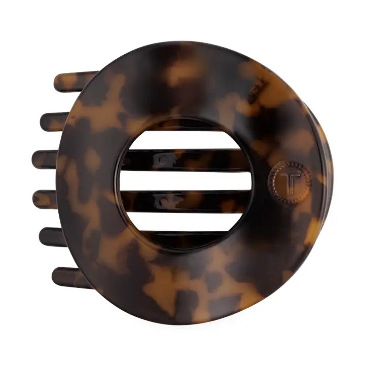 Teleties Tortoise | Medium | Flat Circle Hair Clip