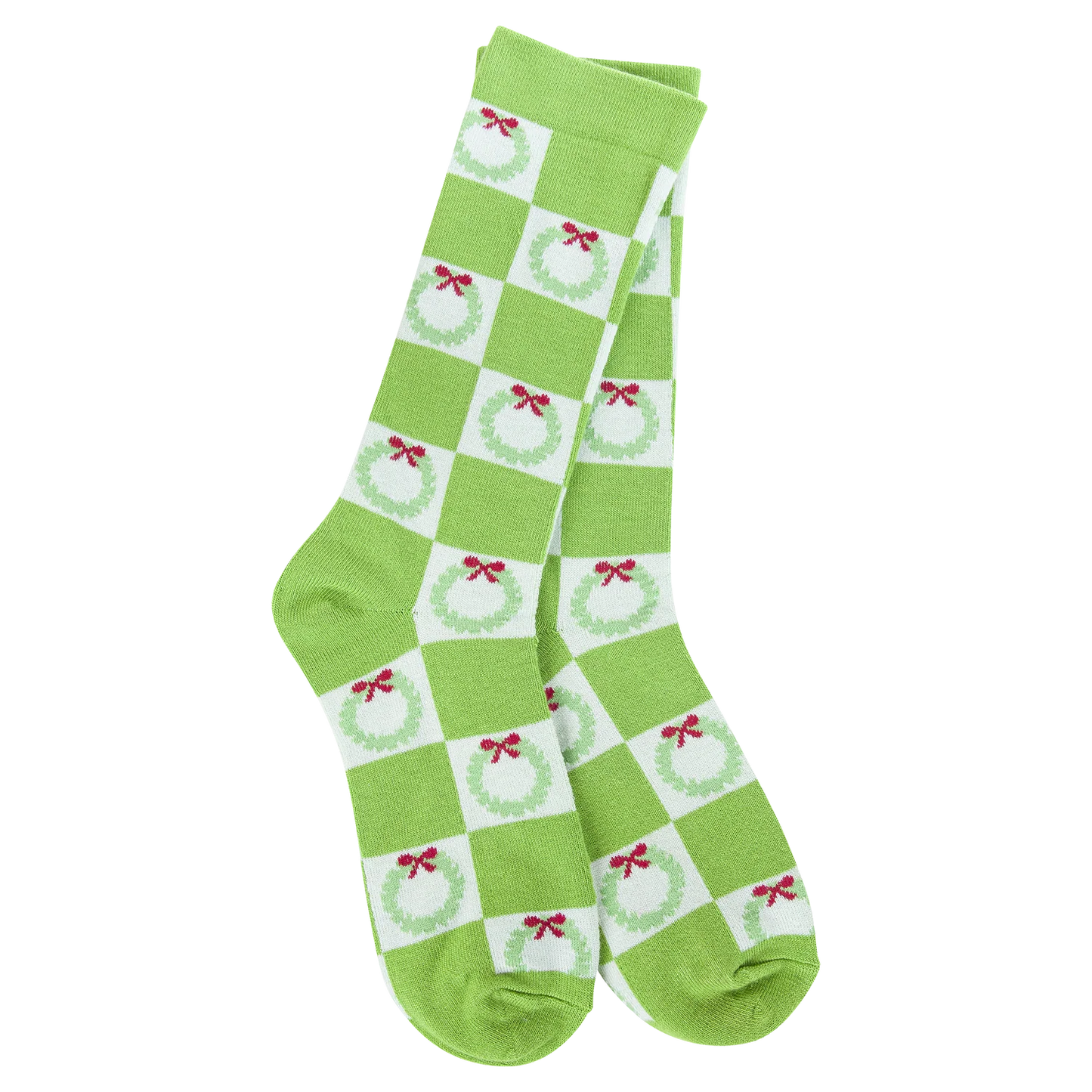 World's Softest Socks Holiday Crew-Wreath Check